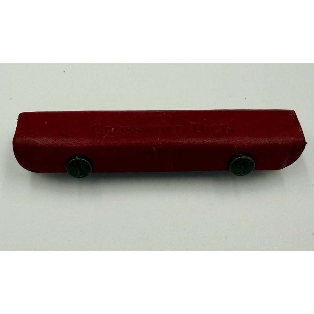 Vintage Levenger Bakelite Crossword Dice Set Word Game Red Leather Case